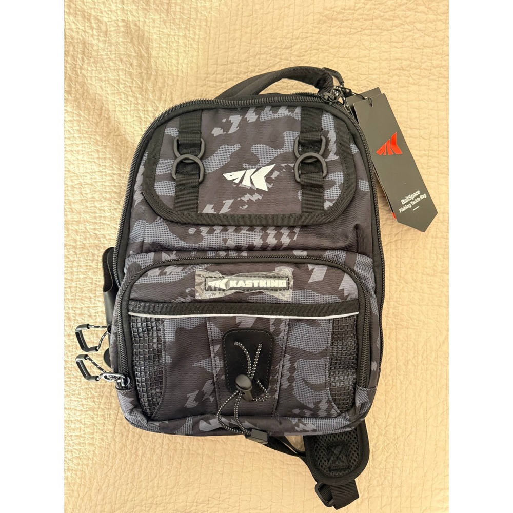 KastKing BaitSpace Fishing Sling Backpack Black Camo Tackle Bag NWT